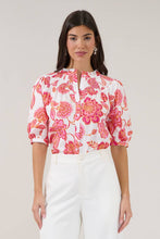 Load image into Gallery viewer, Blossom Smocked Mock Neck Top Arely Floral
