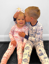 Load image into Gallery viewer, Blue Golf Toile Kids PJs
