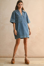Load image into Gallery viewer, V-Neck Denim Tunic Dress
