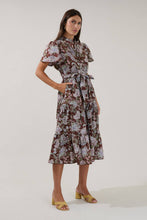 Load image into Gallery viewer, Bellucci Poplin Button Front Tiered Midi Dress Rustic
