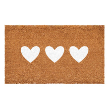 Load image into Gallery viewer, Trio Heart Doormat: White / 24&quot; x 36&quot;
