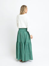 Load image into Gallery viewer, Floral Stripe Tier Smock Maxi Skirt
