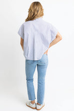 Load image into Gallery viewer, Stripe Signature Vneck Collar Top - Navy
