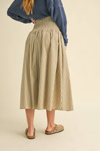 Load image into Gallery viewer, Natural Stripe Smocking Skirt

