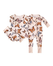 Load image into Gallery viewer, Bamboo Baby Zip Romper | Butterflies

