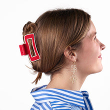 Load image into Gallery viewer, Lola Red &amp; White Beaded Claw Clip
