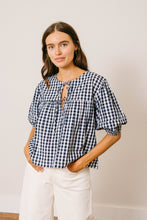 Load image into Gallery viewer, Navy Gingham Mira Top
