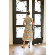 Load image into Gallery viewer, Blue Multi Floral Smocked Midi Dress
