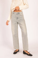 Load image into Gallery viewer, Polka Dot High-Waisted Straight Leg Jeans
