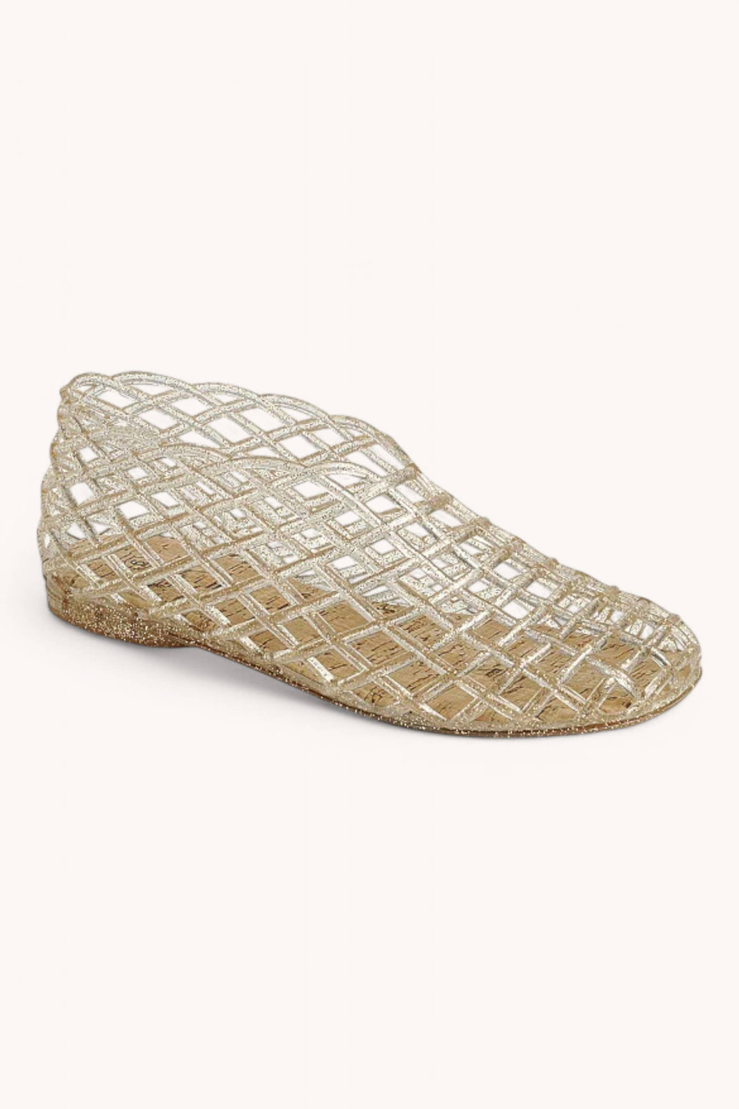 Jelly Woven Glitter Flat Sandals