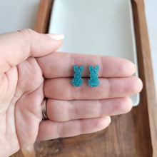 Load image into Gallery viewer, Glitter Bunny Studs - Blue
