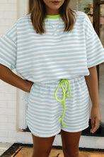 Load image into Gallery viewer, Sky Blue Tee and Drawstring Shorts Set
