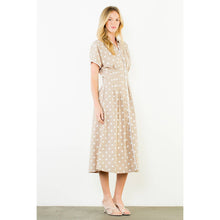 Load image into Gallery viewer, Polka Dot Beige Midi Dress
