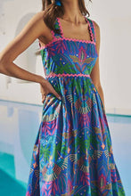 Load image into Gallery viewer, Yori Tropical Rulley Pleated Midi Dress
