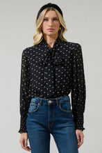 Load image into Gallery viewer, Rosaly Bow Etienne Tie Neck Long Sleeve Blouse
