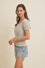 Load image into Gallery viewer, Square Neck Cotton Sweater Cream Top
