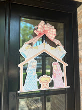 Load image into Gallery viewer, Joy to the World Pastel Nativity Door Hanger
