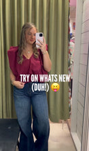 Load image into Gallery viewer, Burgundy Solid Poplin Bubble Top
