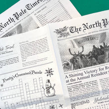 Load image into Gallery viewer, North Pole Times Newspaper - Holiday Gift Wrap + Activity
