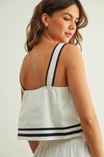 Load image into Gallery viewer, Navy &amp; White Sleeveless Top
