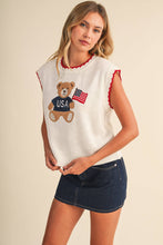 Load image into Gallery viewer, USA Teddy Bear Ivory Top
