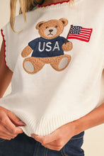 Load image into Gallery viewer, USA Teddy Bear Ivory Top
