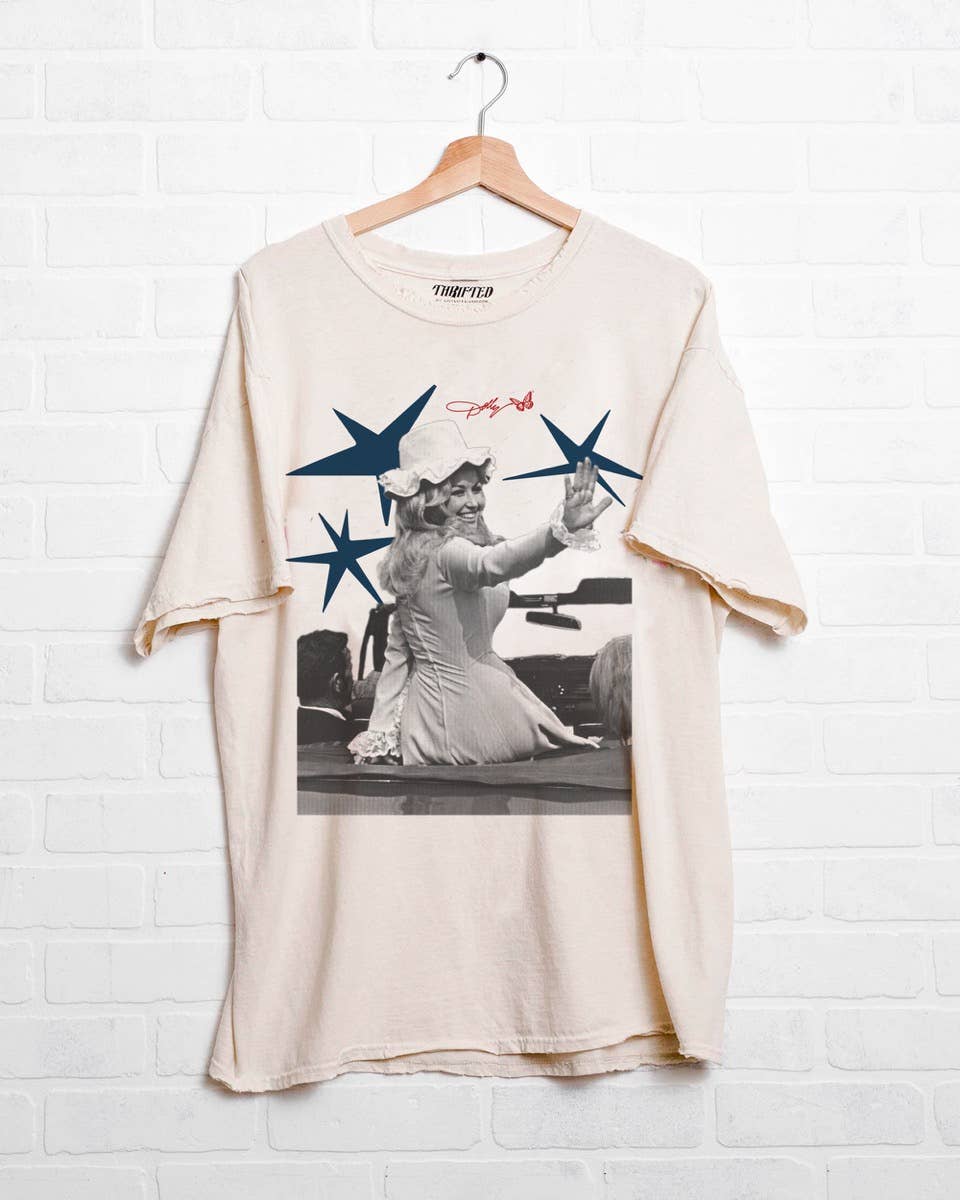 Dolly Parton All American Dolly Off White Thrifted Tee