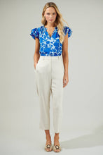 Load image into Gallery viewer, Marinelle Floral Bellissima Ruffle Sleeve Top
