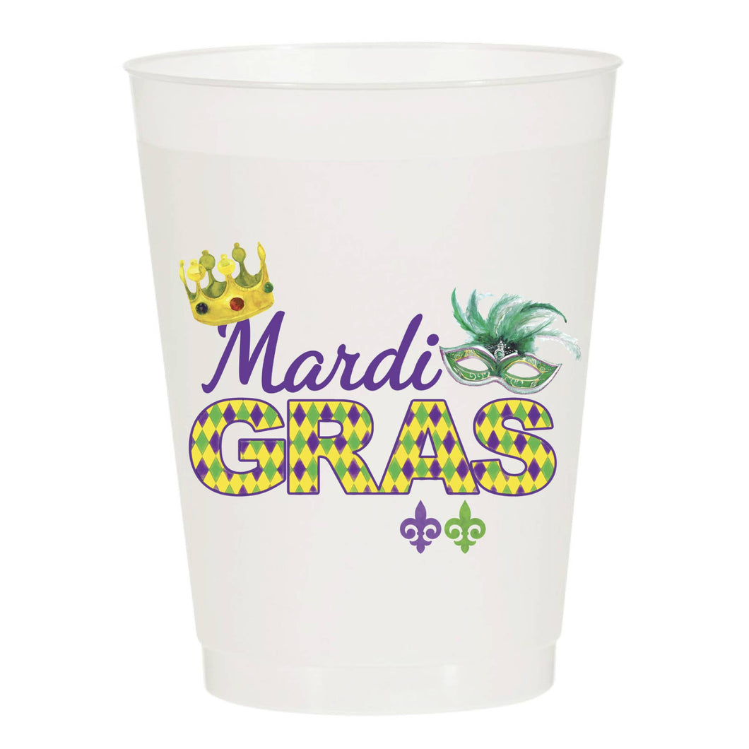 Mardi Gras Frosted Cups - Mardi Gras : Pack of 6