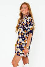 Load image into Gallery viewer, Lulu Short Sleeve Mini Caftan - Navy Blue
