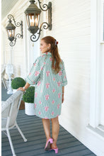 Load image into Gallery viewer, Stripe Floral Shirt Dress with Contrast Piping
