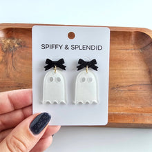 Load image into Gallery viewer, Bow Ghost Earrings - Halloween
