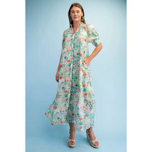 Load image into Gallery viewer, Green Floral Print Maxi Dress
