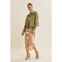 Load image into Gallery viewer, Luxe Stretchy Suede Jacket in Dusty Olive
