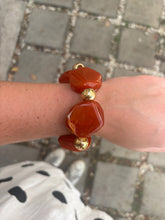 Load image into Gallery viewer, Stretchy Chunky Stone &amp; Gold Bead Bracelet
