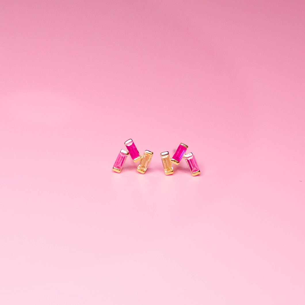 Pink Stardust Trio Earrings
