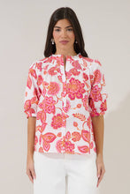 Load image into Gallery viewer, Blossom Smocked Mock Neck Top Arely Floral
