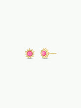 Load image into Gallery viewer, Sun Stud - Pink Opal - Gold Earrings
