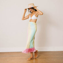 Load image into Gallery viewer, Watercolor Ruby Fringe Sarong: One Size
