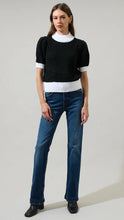 Load image into Gallery viewer, Winry Color Block Sweater Top: Black White
