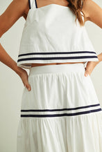 Load image into Gallery viewer, Navy &amp; White Sleeveless Top
