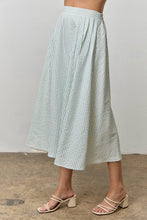 Load image into Gallery viewer, Cream &amp; Light Blue Striped Midi Skirt
