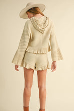 Load image into Gallery viewer, Trendy Waffle-Knit Hoodie and Shorts Set

