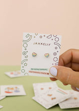 Load image into Gallery viewer, Heart Enamel Flat Back Kids Earrings
