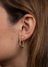 Load image into Gallery viewer, Gold Rectangle Hoops
