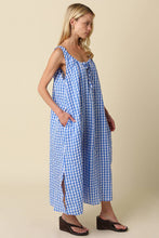 Load image into Gallery viewer, Lyla Blue &amp; White Gingham Maxi Dress
