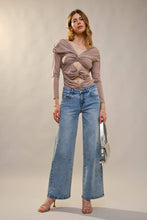 Load image into Gallery viewer, Bow Embellished Straight Leg Jeans
