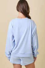 Load image into Gallery viewer, Light Blue Crewneck Long Sleeve Top with Bows
