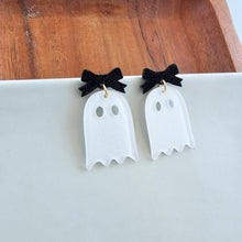 Load image into Gallery viewer, Bow Ghost Earrings - Halloween
