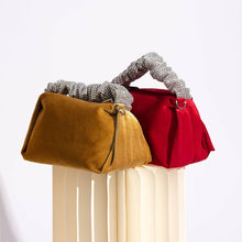 Load image into Gallery viewer, Estela Red Velvet Top Handle Bag
